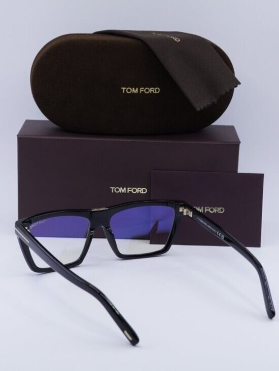 Tom Ford FT5912-B 001 Rectangle Eyeglasses 57mm – Shiny Black main image 4